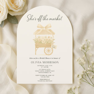 Flower Market Bow Elegant Bridal Shower Invitation