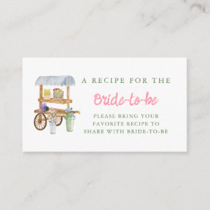 Flower Market Bridal Shower Share A Recipe Enclosure Card