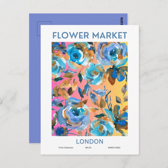 Flower Market Cities of the World London Custom  Postcard (Front/Back)
