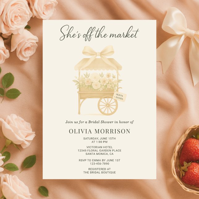 Flower Market Coquette Bow Bridal Shower Invitation (Creator Uploaded)