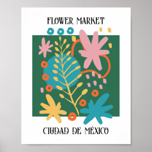 Flower Market Editable Mexico City Poster