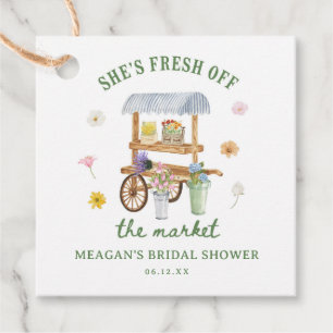Flower Market Fresh Off The Market Bridal Shower Favour Tags