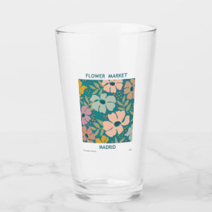 Flower Market Madrid Print Glass