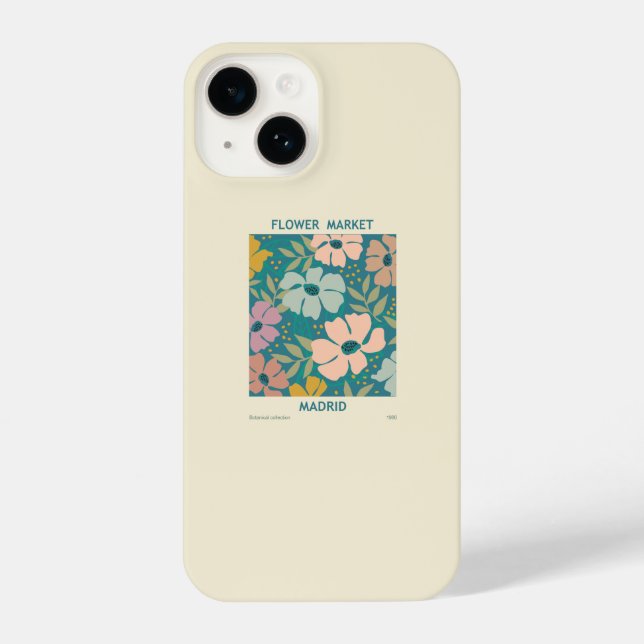 Flower Market Madrid Print iPhone Case (Back)