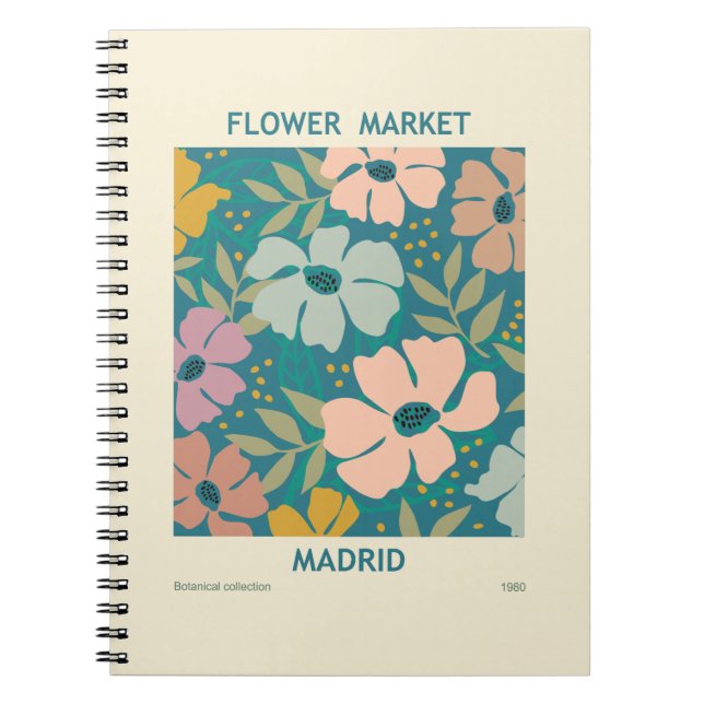 Flower Market Madrid Print Notebook (Front)