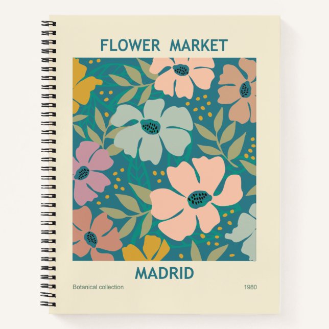 Flower Market Madrid Print Notebook (Front)
