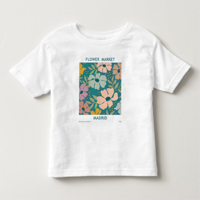 Flower Market Madrid Print Toddler T-Shirt (Front)