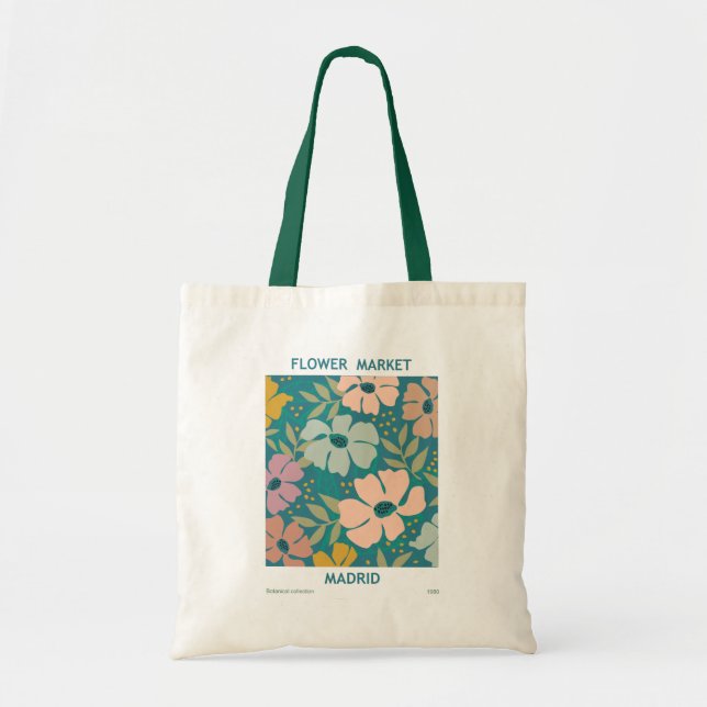 Flower Market Madrid Print Tote Bag (Front)