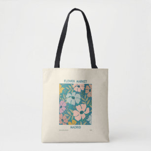 Flower Market Madrid Print Tote Bag