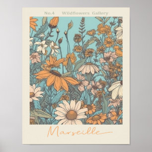 Flower Market Marseille No. 4 Botanical Poster