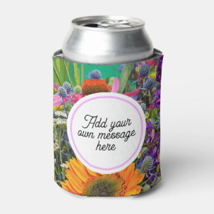 Flower Market Photo Custom Text Can Cooler