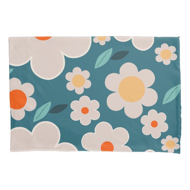 Flower Market Stockholm Abstract Retro Flowers Pillowcase (Front)