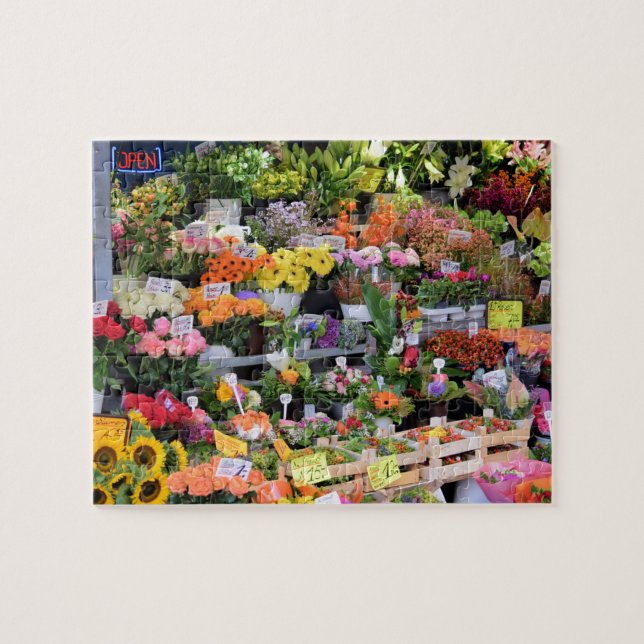 Flower Market - Streets of Germany - 8x10 - 110 pc Jigsaw Puzzle (Horizontal)
