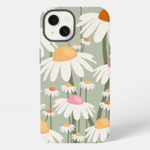 Flower Market Tokyo Retro Daisies Sage Green iPhone 13 Case
