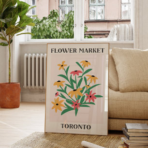 Flower Market Toronto Pink Yellow Daises Floral Poster