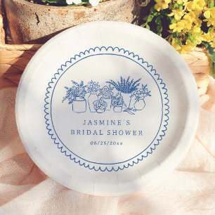 Flower Market Whimsical Bridal Shower Paper Plate