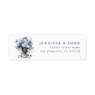 Flower Mason Jar Return Address Labels