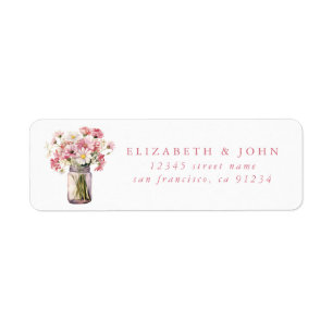 Flower Mason Jar Return Address Labels