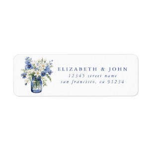 Flower Mason Jar Return Address Labels