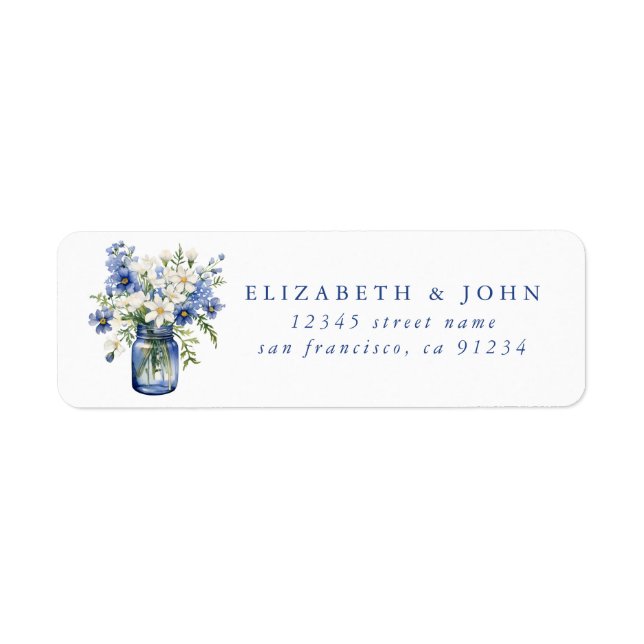 Flower Mason Jar Return Address Labels (Front)