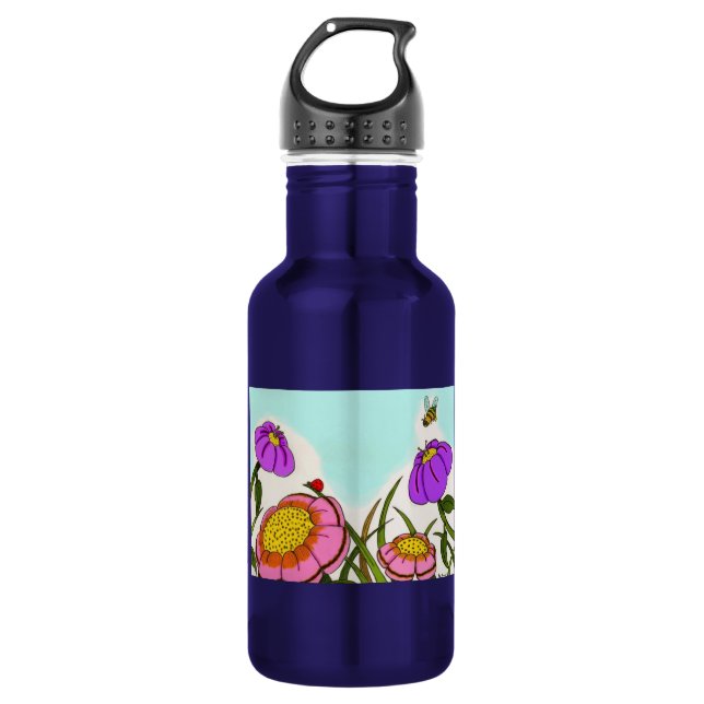 Flower Meadow 532 Ml Water Bottle (Front)