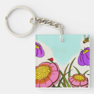 Flower Meadow Acrylic Keychain