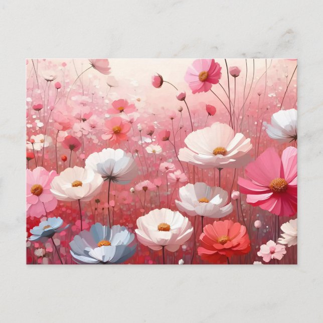 Flower Meadow Aesthetic Vintage Postcard (Front)