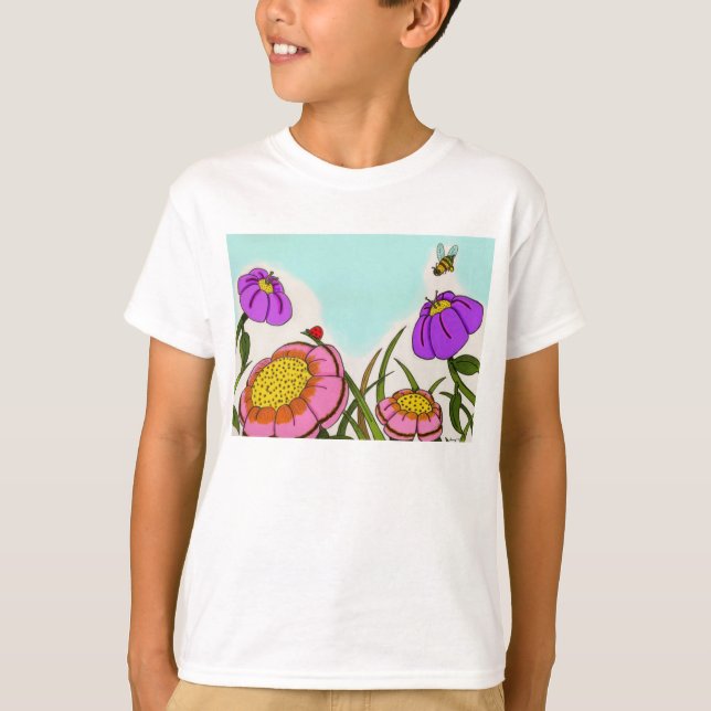 Flower Meadow Kids Basic T-Shirt (Front)