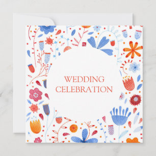 Flower Meadow Watercolor Wedding Invitation