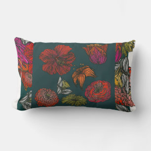 flower medley ii print back lumbar pillow
