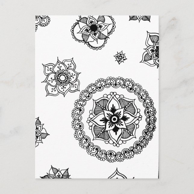Flower Medley Mandala Postcard (Front)