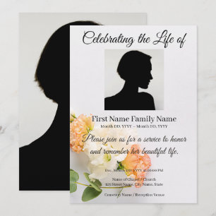 Flower memorial invitation