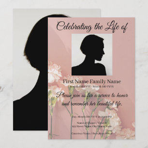 Flower memorial invitation