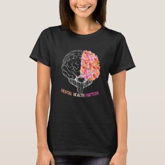 Flower Mental Health Matter Christmas Birthday Fat T-Shirt