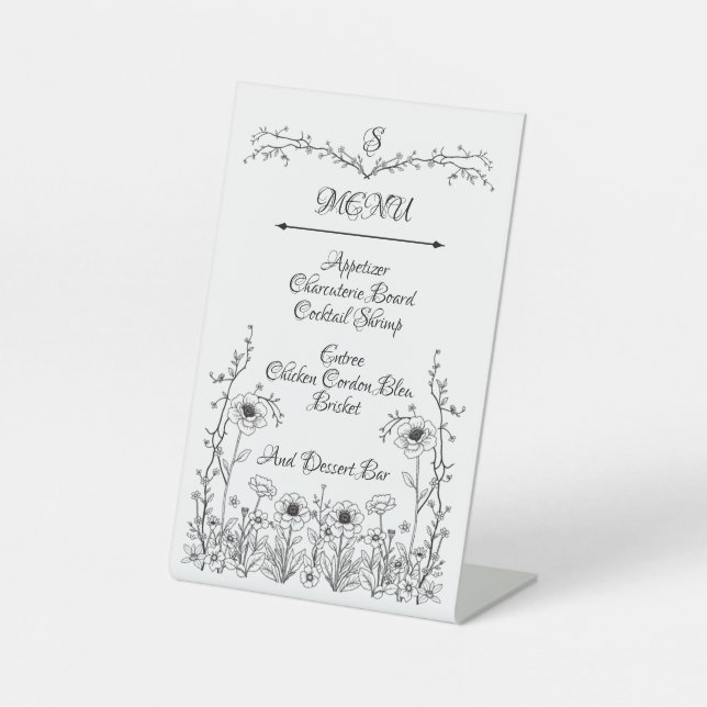 Flower Menu Sign (Front)