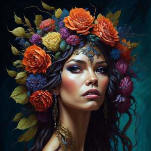 Flower misterious woman tissue paper