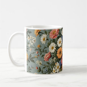 Flower mix in a vase coffee mug
