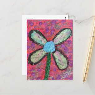 Flower Mixed Media Collage Postcard