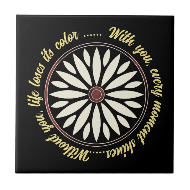 FLOWER MODERN GIFT FROM MOM DAD SISTER SON BOSS CERAMIC TILE (Front)