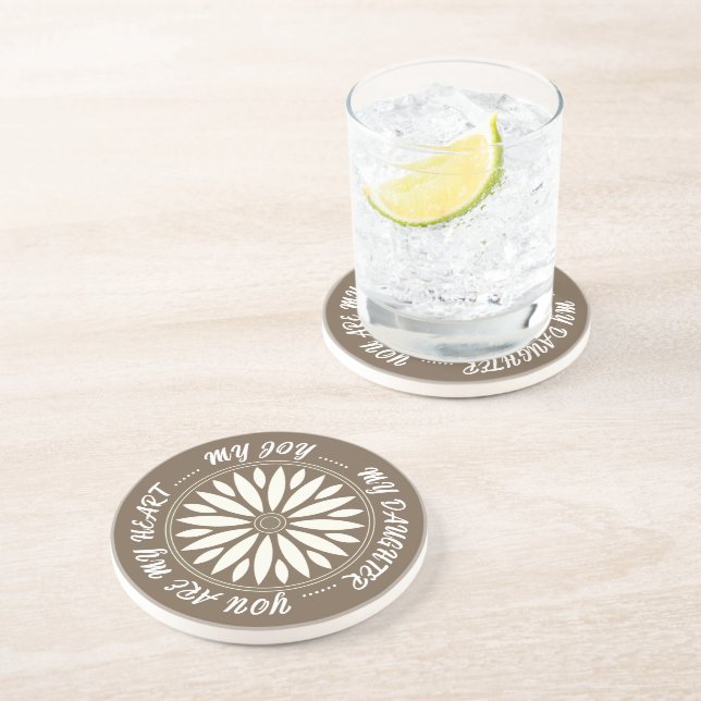 FLOWER MODERN GIFT FROM MOM DAD SISTER SON BOSS COASTER (Side)