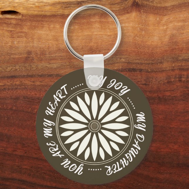 FLOWER MODERN GIFT FROM MOM DAD SISTER SON BOSS KEY RING (Front)