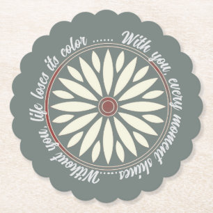 FLOWER MODERN GIFT FROM MOM DAD SISTER SON BOSS PAPER COASTER