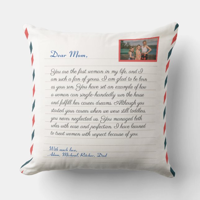 Flower Modern handwritten love mum grandma message Cushion (Front)