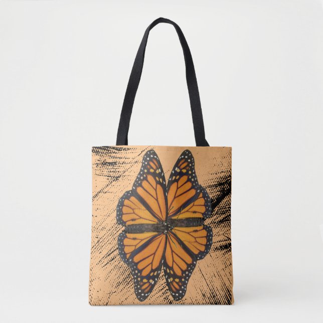 Flower Monarch Butterfly Tote Bag (Front)