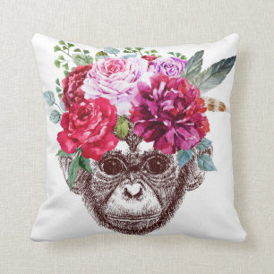 Flower Monkey Face Cushion
