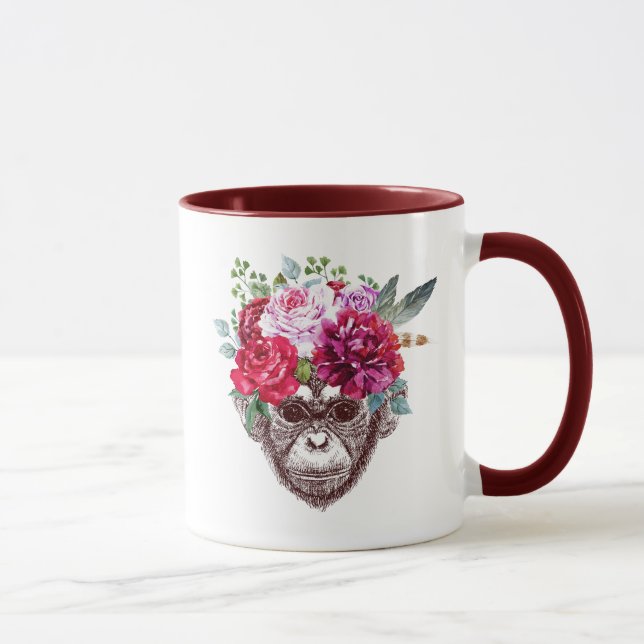Flower Monkey Face Mug (Right)