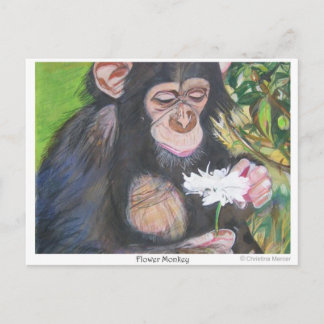 Flower monkey postcard