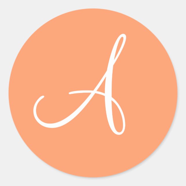 Flower Monogram wedding Classic Round Sticker (Front)