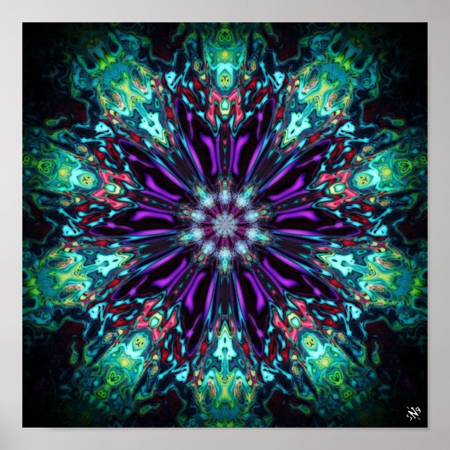 Flower monsters shield v1 - patterns pareidolia poster (Front)