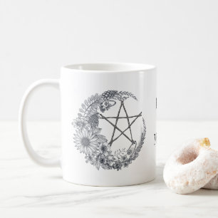 Flower Moon With Pentagram Coffee Mug